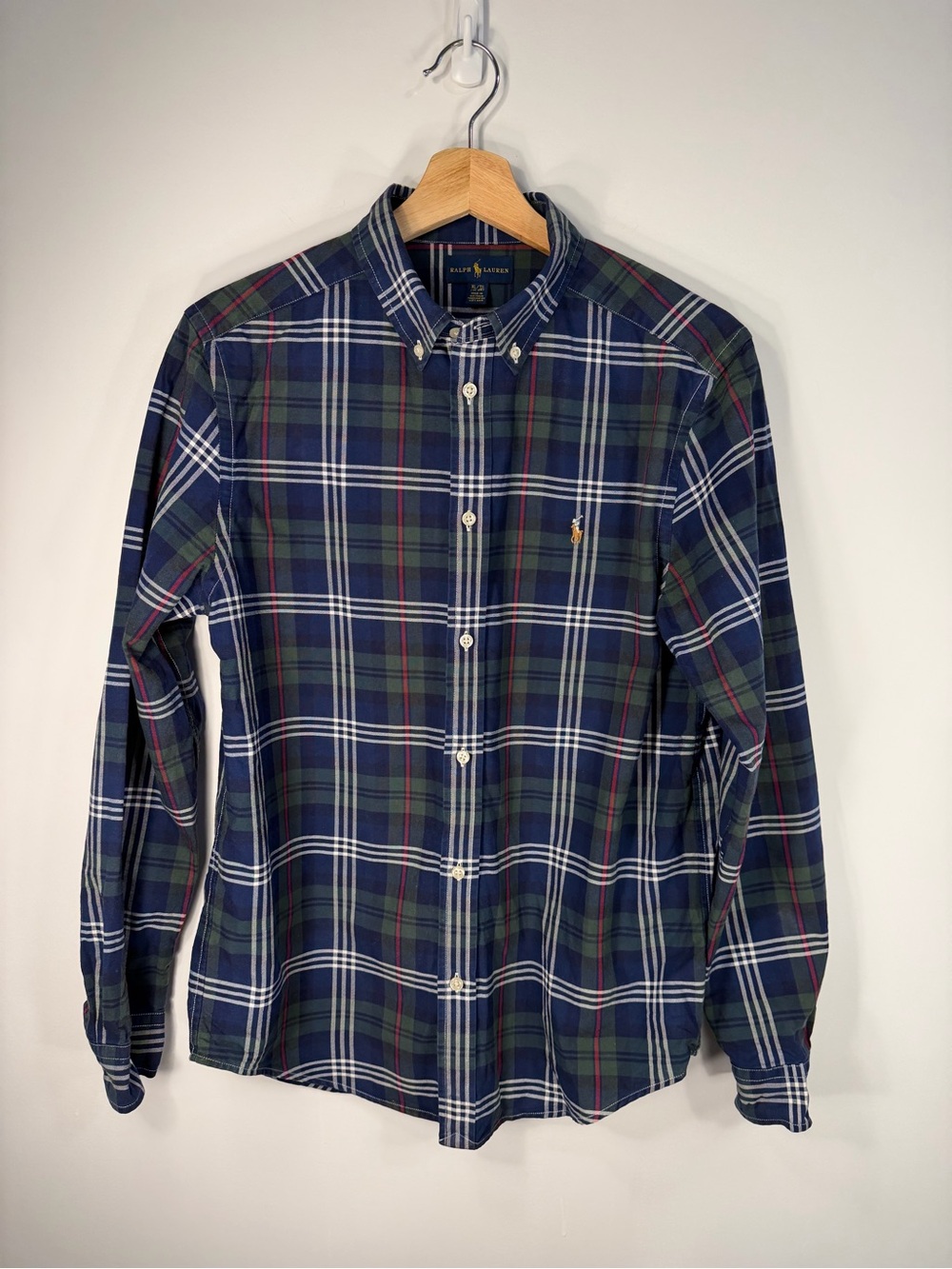 Polo by Ralph Lauren Navy & Green Plaid Button-Down Shirt